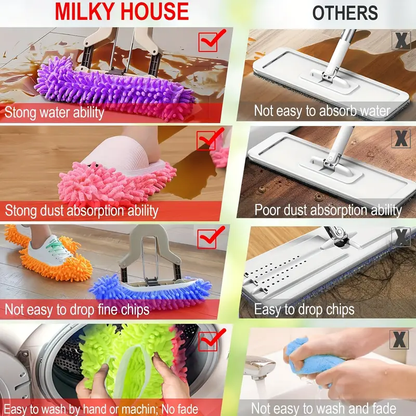 10PCS Microfiber Mop Slippers Shoes Covers