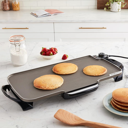 22-Inch Ceramic Removable Handles Electric Griddle, 22 Inch, Black