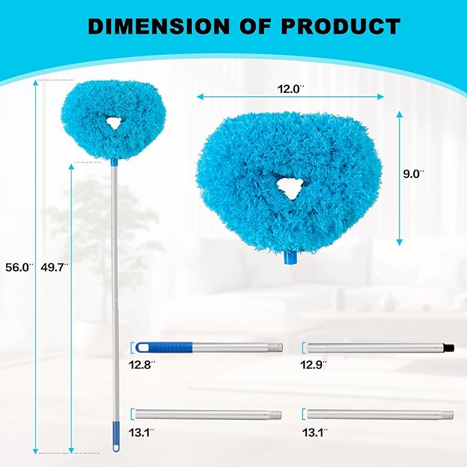 Ceiling Fan Cleaner Duster with Extension Pole - Removable