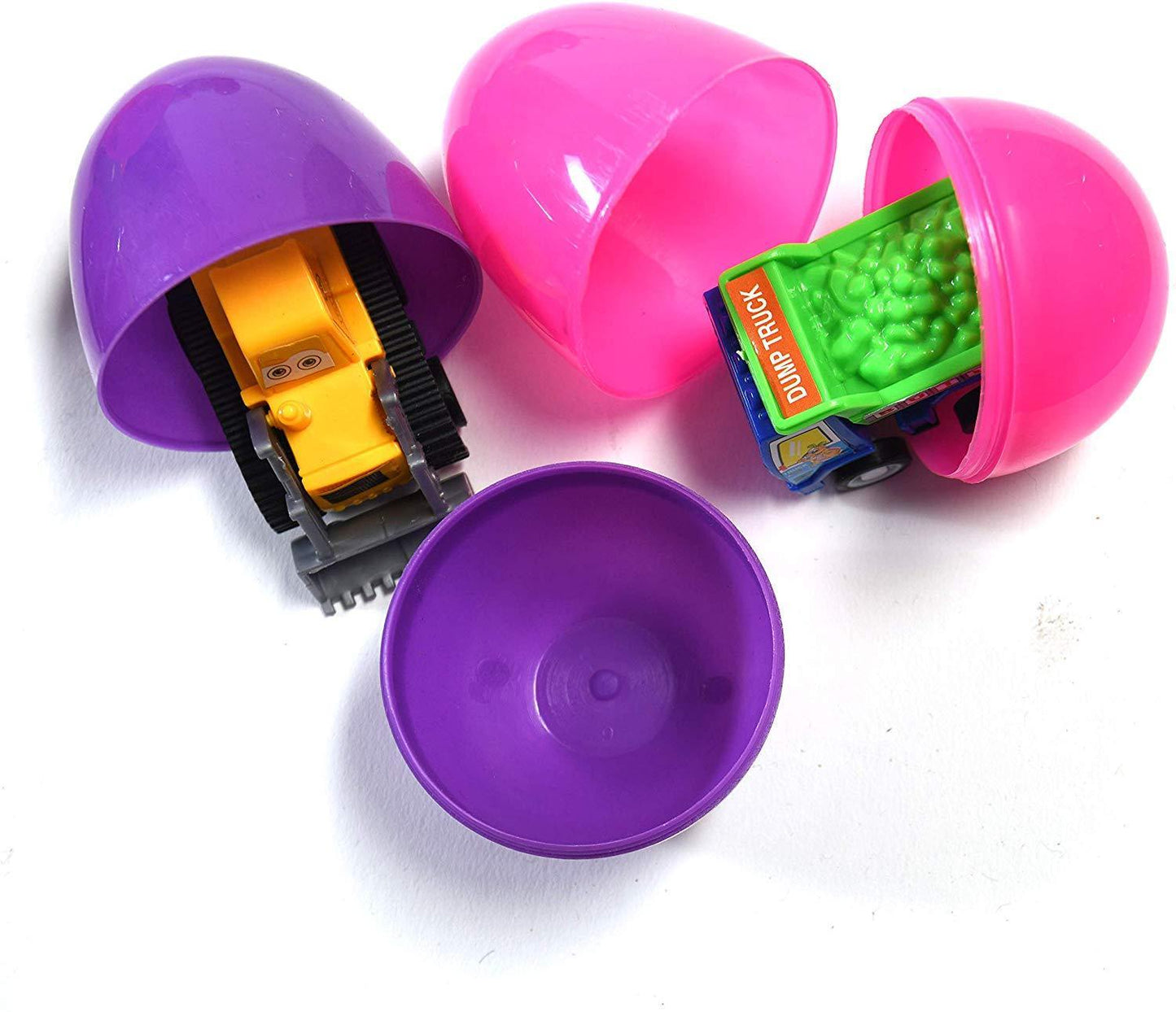 12 Pcs Easter Eggs Filled with Pull-Back Construction Vehicles